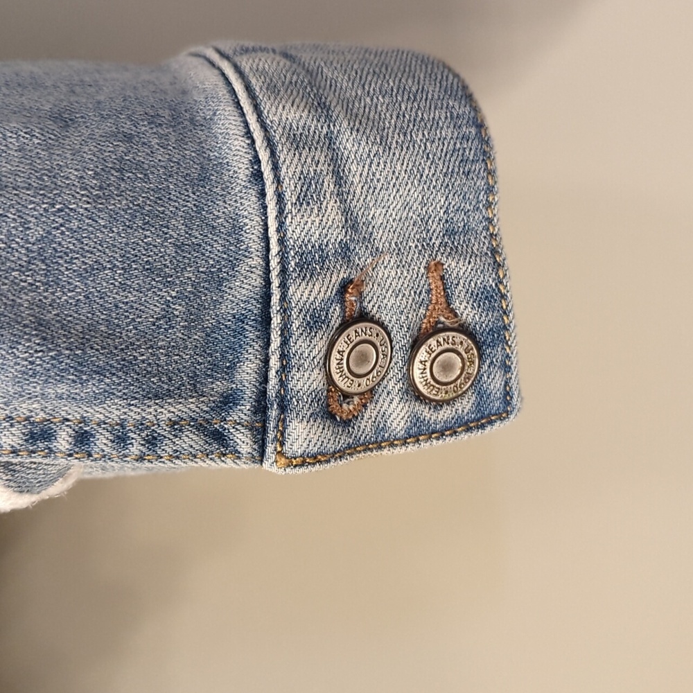 Eunina Denim Jacket with Raw Hem & Embroidered Stars ⭐ - Picture 8 of 10